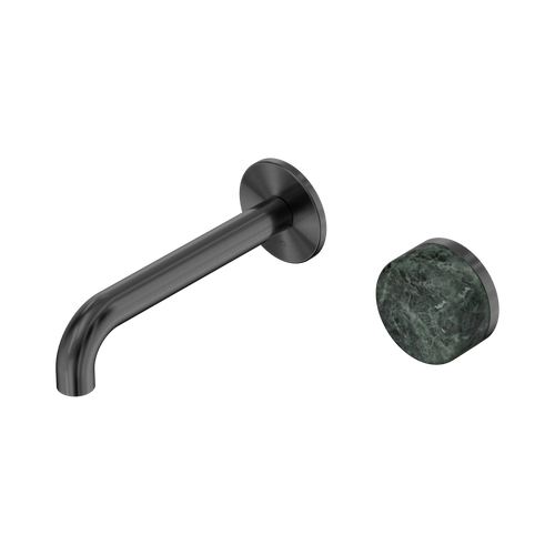 Serenity Progressive Wall Basin Mixer 160mm Spout with Verde Alpi Handle Gunmetal [309082]