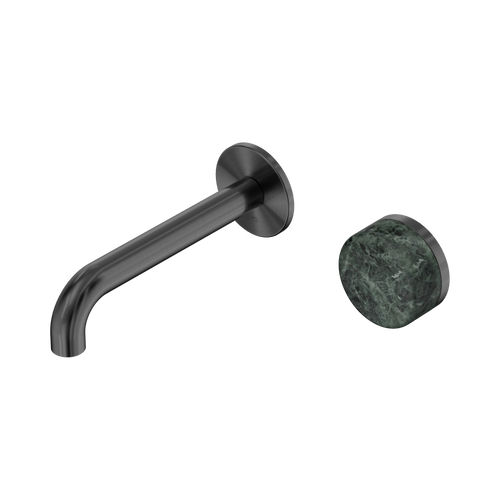 Serenity Progressive Wall Basin Mixer 160mm Spout with Verde Alpi Handle Gunmetal [309082]