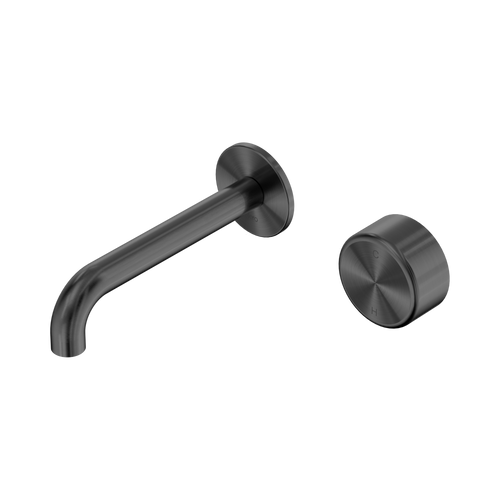 Serenity Progressive Wall Basin Mixer 160mm Spout with Metal Handle Gunmetal [309038]