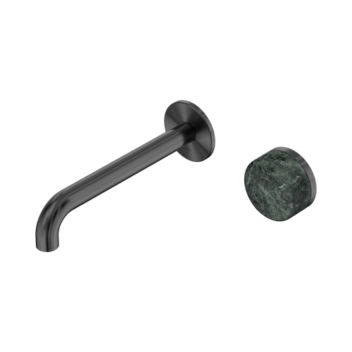 Serenity Progressive Wall Basin Mixer 185mm Spout with Verde Alpi Handle Gunmetal [308880]