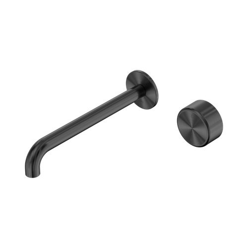 Serenity Progressive Wall Basin Mixer 220mm Spout with Metal Handle Gunmetal [309115]
