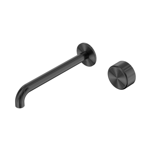 Serenity Progressive Wall Basin Mixer 220mm Spout with Metal Handle Gunmetal [309115]