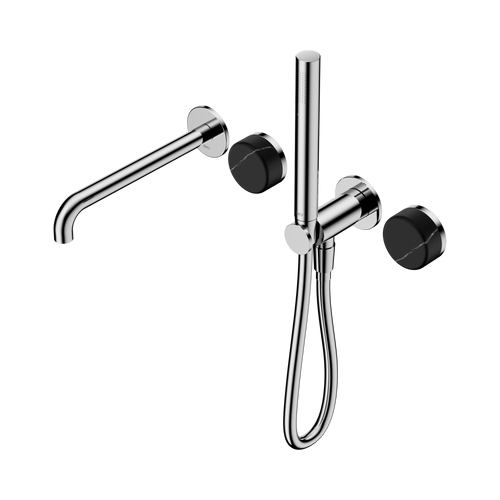 Serenity Progressive Shower System with Spout with Marquina Black Handle and Slim Shower Chrome [309123]
