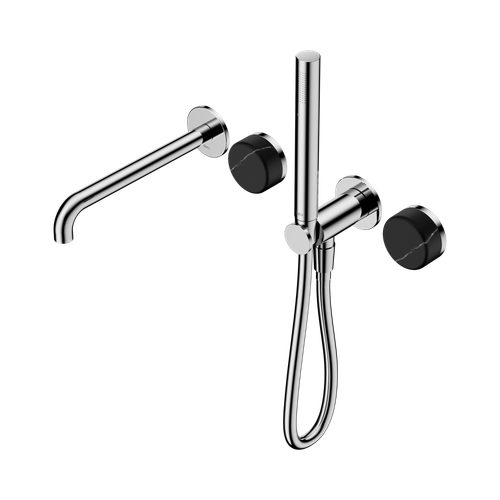 Serenity Progressive Shower System with Spout with Marquina Black Handle and Slim Shower Chrome [309123]