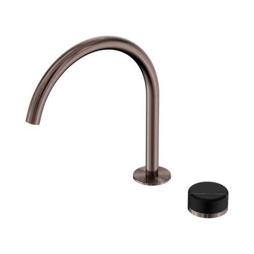 Serenity Progressive Bath or Kitchen Mixer Arc Spout with Marquina Black Handle Brushed Bronze [308953]