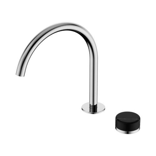 Serenity Progressive Bath or Kitchen Mixer Arc Spout with Marquina Black Handle Chrome [309209]