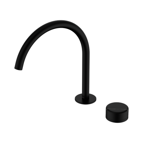 Serenity Progressive Bath or Kitchen Mixer Arc Spout with Marquina Black Handle Matte Black [309238]