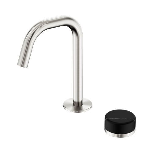 Serenity Progressive Basin Mixer Edge Spout with Marquina Black Handle Brushed Nickel [308872]