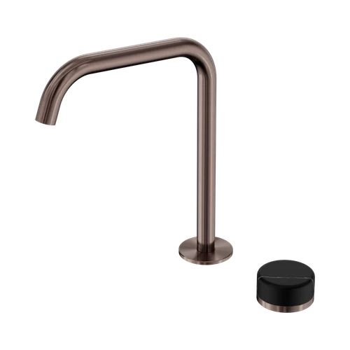 Serenity Progressive Bath or Kitchen Mixer Edge Spout with Marquina Black Handle Brushed Bronze [308978]