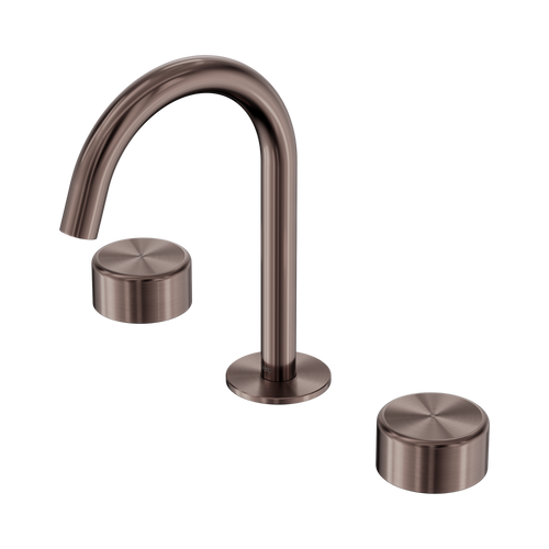 Serenity Basin Set Arc Spout with Metal Handle Brushed Bronze [309312]