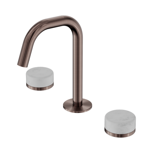 Serenity Basin Set Edge Spout with Carrara Handle Brushed Bronze [309296]