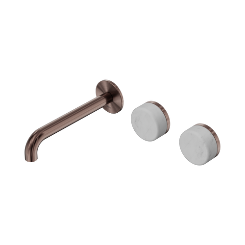 Serenity Wall Basin Set 185mm Offset Spout with Carrara Handle Brushed Bronze [309329]