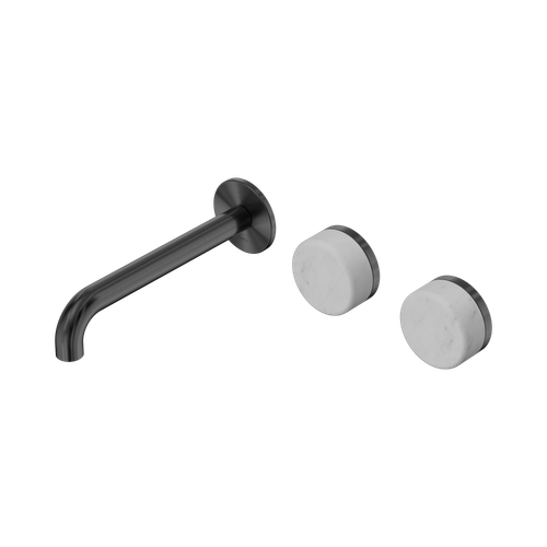 Serenity Wall Basin Set 185mm Offset Spout with Carrara Handle Gunmetal [309326]
