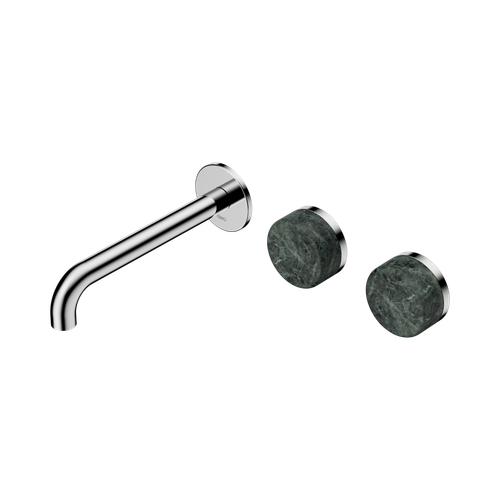 Serenity Wall Basin Set 185mm Offset Spout with Verde Alpi Handle Chrome [309320]