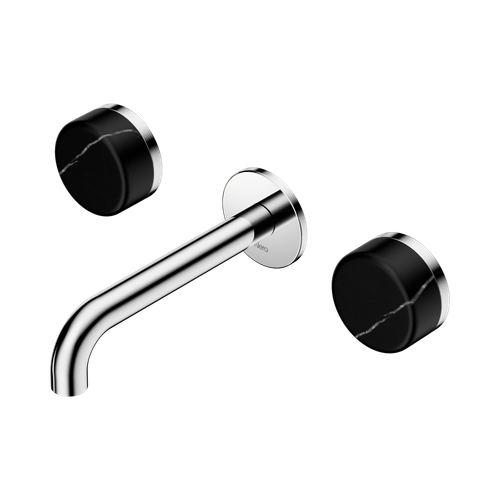 Serenity Wall Basin Set 160mm Spout with Marquina Black Handle Chrome [309307]
