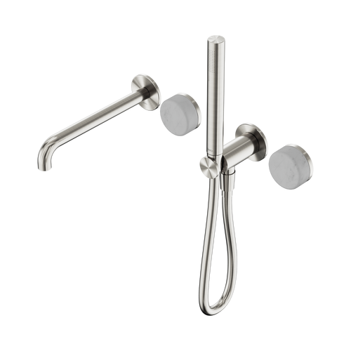 Serenity Progressive Shower System with Spout with Carrara Handle and Slim Shower Brushed Nickel [309396]