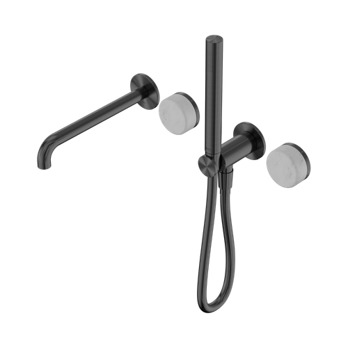 Serenity Progressive Shower System with Spout with Carrara Handle and Slim Shower Gunmetal [309367]