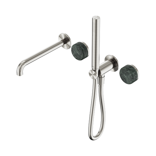 Serenity Progressive Shower System with Spout with Verde Alpi Handle and Slim Shower Brushed Nickel [309406]