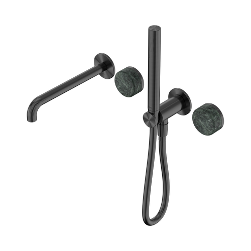 Serenity Progressive Shower System with Spout with Verde Alpi Handle and Slim Shower Gunmetal [309392]