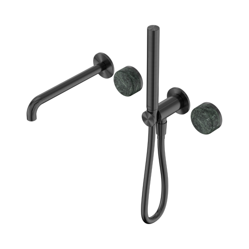 Serenity Progressive Shower System with Spout with Verde Alpi Handle and Slim Shower Gunmetal [309392]