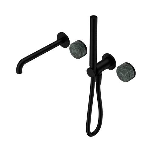 Serenity Progressive Shower System with Spout with Verde Alpi Handle and Slim Shower Matte Black [309445]