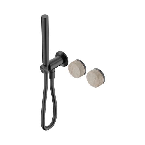 Serenity Progressive Shower System with Rome Travertine Handle and Slim Shower Gunmetal [309411]