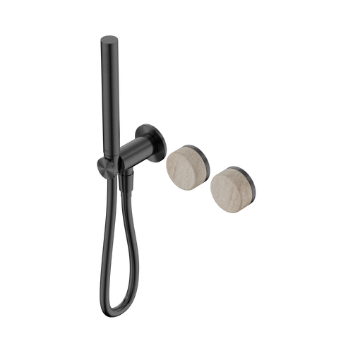 Serenity Progressive Shower System with Rome Travertine Handle and Slim Shower Gunmetal [309411]