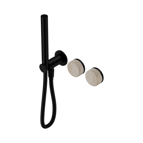 Serenity Progressive Shower System with Rome Travertine Handle and Slim Shower Matte Black [309408]
