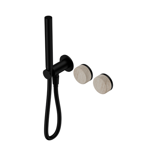 Serenity Progressive Shower System with Rome Travertine Handle and Slim Shower Matte Black [309408]
