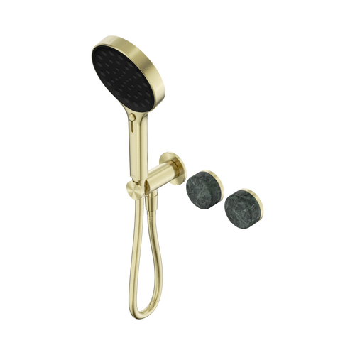 Serenity Progressive Shower System with Verde Alpi Handle and Serenity Hand Shower Brushed Gold [309366]