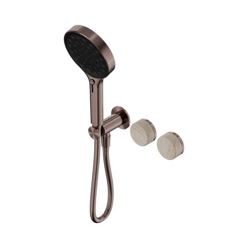 Serenity Progressive Shower System with Rome Travertine Handle and Serenity Hand Shower Brushed Bronze [309424]