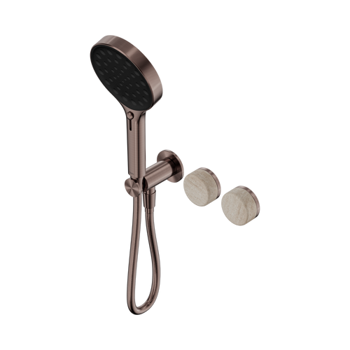 Serenity Progressive Shower System with Rome Travertine Handle and Serenity Hand Shower Brushed Bronze [309424]