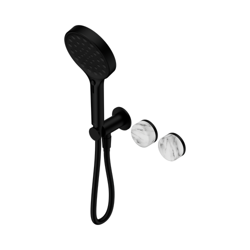 Serenity Progressive Shower System with Arabescato Corchia Handle and Serenity Hand Shower Matte Black [309372]