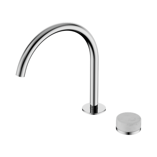 Serenity Progressive Bath or Kitchen Mixer Arc Spout with Carrara Handle Chrome [309322]