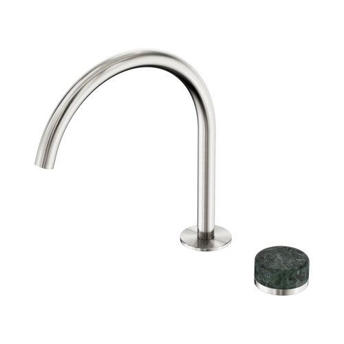 Serenity Progressive Bath or Kitchen Mixer Arc Spout with Verde Alpi Handle Brushed Nickel [309283]