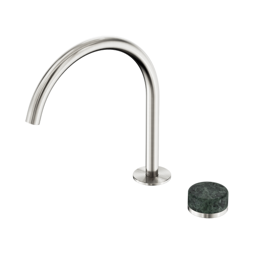 Serenity Progressive Bath or Kitchen Mixer Arc Spout with Verde Alpi Handle Brushed Nickel [309283]