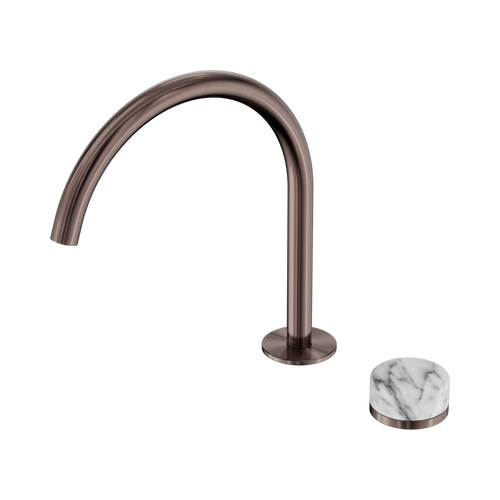 Serenity Progressive Bath or Kitchen Mixer Arc Spout with Arabescato Corchia Handle Brushed Bronze [309328]