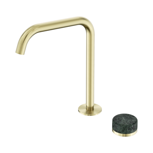 Serenity Progressive Bath or Kitchen Mixer Edge Spout with Verde Alpi Handle Brushed Gold [309303]