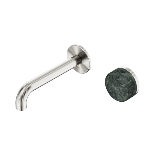 Serenity Progressive Wall Basin Mixer 160mm Spout with Verde Alpi Handle Brushed Nickel [309369]