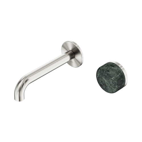 Serenity Progressive Wall Basin Mixer 160mm Spout with Verde Alpi Handle Brushed Nickel [309369]