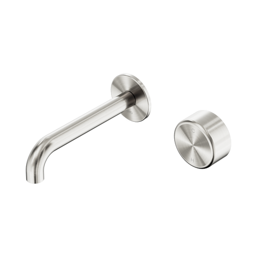Serenity Progressive Wall Basin Mixer 160mm Spout with Metal Handle Brushed Nickel [309400]