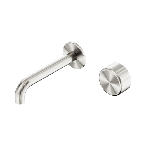 Serenity Progressive Wall Basin Mixer 160mm Spout with Metal Handle Brushed Nickel [309400]