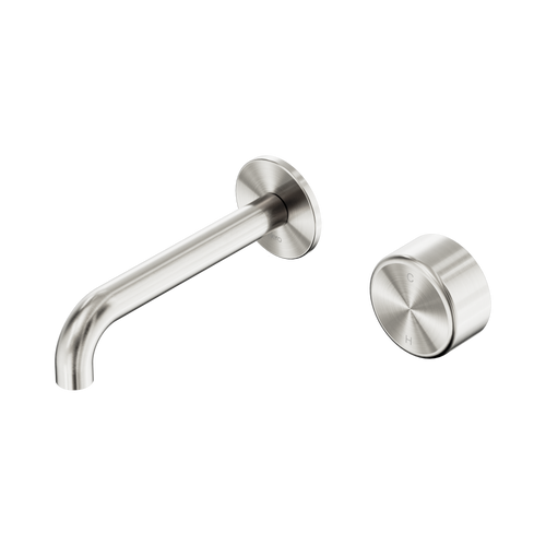 Serenity Progressive Wall Basin Mixer 160mm Spout with Metal Handle Brushed Nickel [309400]
