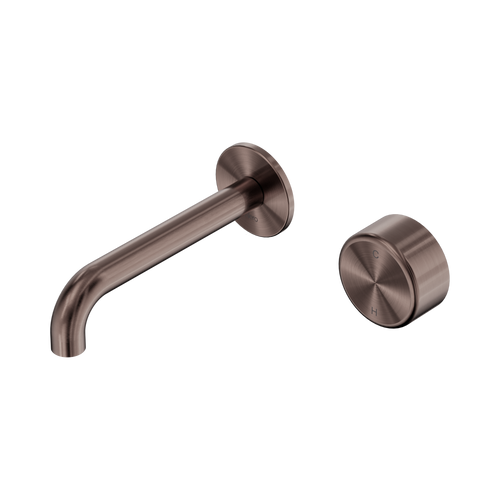 Serenity Progressive Wall Basin Mixer 160mm Spout with Metal Handle Brushed Bronze [309407]