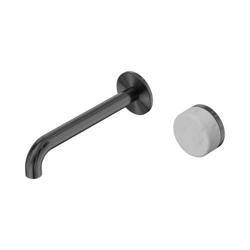 Serenity Progressive Wall Basin Mixer 185mm Spout with Carrara Handle Gunmetal [309374]