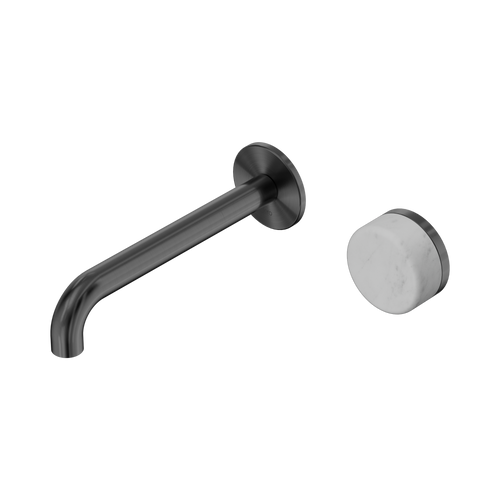 Serenity Progressive Wall Basin Mixer 185mm Spout with Carrara Handle Gunmetal [309374]