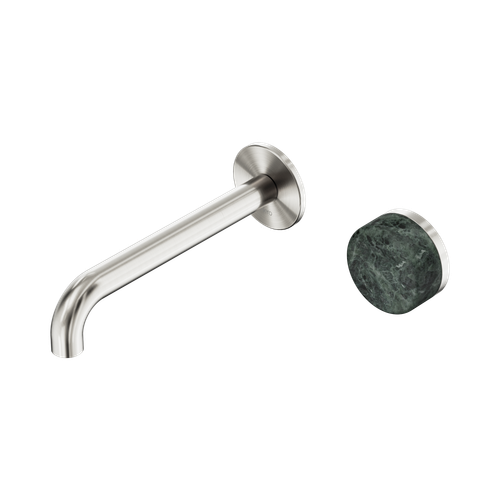 Serenity Progressive Wall Basin Mixer 185mm Spout with Verde Alpi Handle Brushed Nickel [309351]