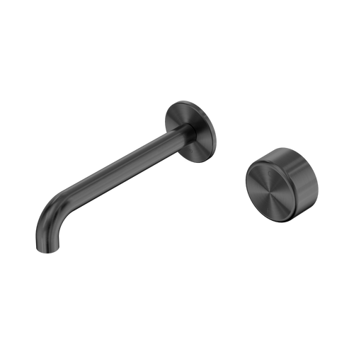 Serenity Progressive Wall Basin Mixer 185mm Spout with Metal Handle Gunmetal [309335]