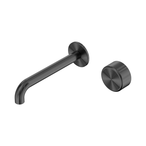 Serenity Progressive Wall Basin Mixer 185mm Spout with Metal Handle Gunmetal [309335]
