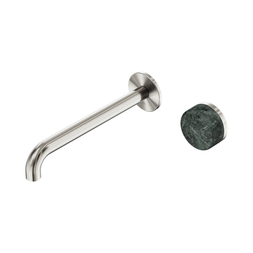 Serenity Progressive Wall Basin Mixer 220mm Spout with Verde Alpi Handle Brushed Nickel [309397]